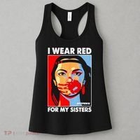 I Wear Red For My Sister Native American Stop MMIW Women's Tank Top thumb 3