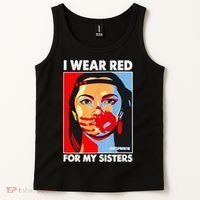 I Wear Red For My Sister Native American Stop MMIW Tank Top thumb 2