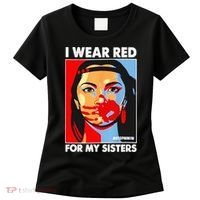I Wear Red For My Sister Native American Stop MMIW Women's T-Shirt thumb 0