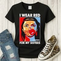 I Wear Red For My Sister Native American Stop MMIW Women's T-Shirt thumb 3