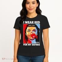I Wear Red For My Sister Native American Stop MMIW Women's T-Shirt thumb 4
