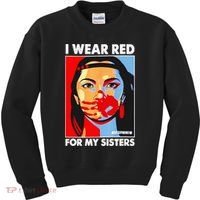 I Wear Red For My Sister Native American Stop MMIW Kids Sweatshirt thumb 0
