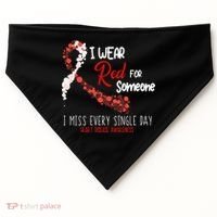 I Wear Red For Someone Heart Disease Awareness USA-Made Doggie Bandana thumb 0