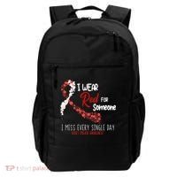 I Wear Red For Someone Heart Disease Awareness Backpack thumb 0