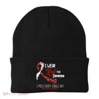 I Wear Red For Someone Heart Disease Awareness Beanie thumb 0