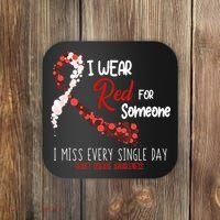I Wear Red For Someone Heart Disease Awareness Coaster thumb 0