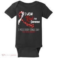 I Wear Red For Someone Heart Disease Awareness Baby Bodysuit thumb 0