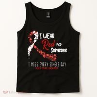 I Wear Red For Someone Heart Disease Awareness Tank Top thumb 2