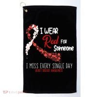 I Wear Red For Someone Heart Disease Awareness Golf Towel thumb 0