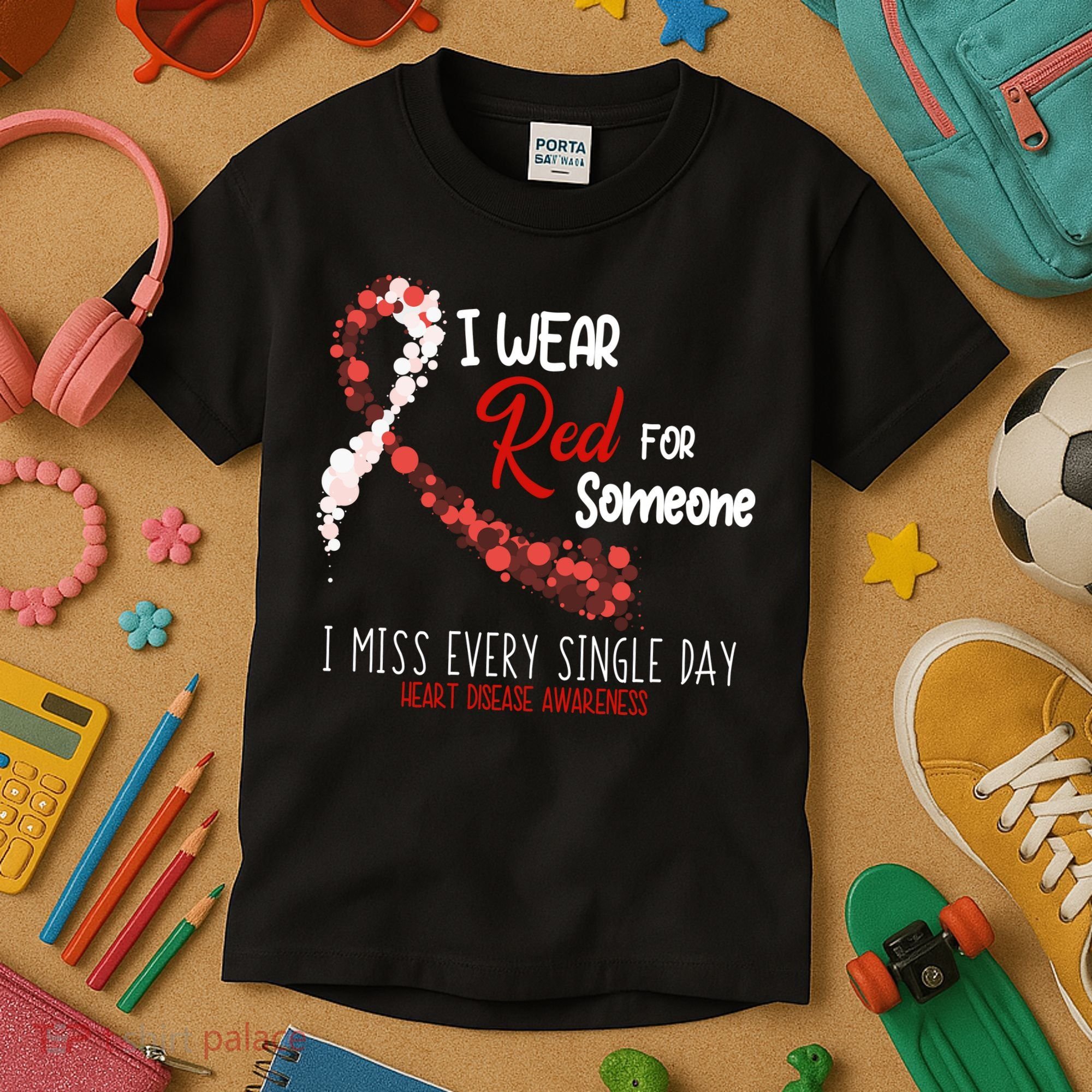 I Wear Red For Someone Heart Disease Awareness Kids T-Shirt