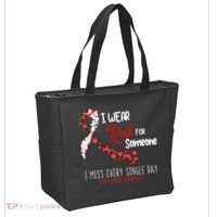 I Wear Red For Someone Heart Disease Awareness Tote Bag thumb 2