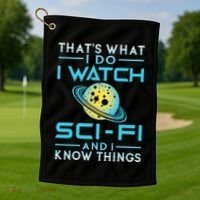 I Watch Scifi And I Know Things Golf Towel thumb 1