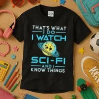 I Watch Scifi And I Know Things Kids T-Shirt thumb 3