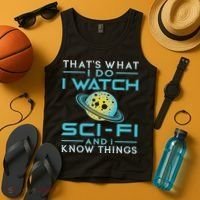 I Watch Sci Fi And I Know Things Funny Perfect Gift Tank Top thumb 4