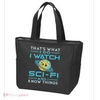 I Watch Sci Fi And I Know Things Funny Perfect Gift Tote Bag thumb 3