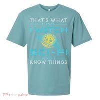 I Watch Sci Fi And I Know Things Funny Perfect Gift Sueded Cloud Jersey T-Shirt thumb 0