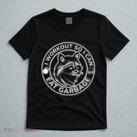 I Workout So I Can Eat Garbage Funny Gym Raccoon Trash Panda T-Shirt thumb 5