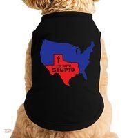 IM With Stupid Texas Map Women Gift Funny America Map Doggie Tank thumb 0