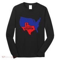 IM With Stupid Texas Map Women Gift Funny America Map Long Sleeve Shirt thumb 0