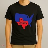 IM With Stupid Texas Map Women Gift Funny America Map T-Shirt thumb 3