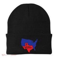 IM With Stupid Texas Map Women Gift Funny America Map Beanie thumb 0