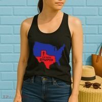 IM With Stupid Texas Map Women Gift Funny America Map Women's Tank Top thumb 2