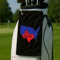 IM With Stupid Texas Map Women Gift Funny America Map Golf Towel thumb 2