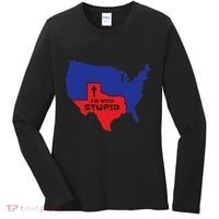IM With Stupid Texas Map Women Gift Funny America Map Women's Long Sleeve Shirt thumb 0