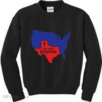 IM With Stupid Texas Map Women Gift Funny America Map Kids Sweatshirt thumb 0