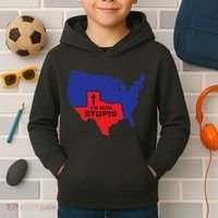 IM With Stupid Texas Map Women Gift Funny America Map Kids Hoodie thumb 2
