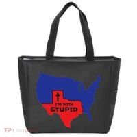 IM With Stupid Texas Map Women Gift Funny America Map Tote Bag thumb 0