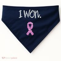 I Won Survivor Breast Cancer Awareness USA-Made Doggie Bandana thumb 0