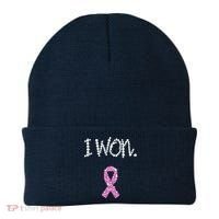 I Won Survivor Breast Cancer Awareness Beanie thumb 0