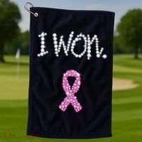 I Won Survivor Breast Cancer Awareness Golf Towel thumb 1