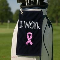 I Won Survivor Breast Cancer Awareness Golf Towel thumb 2
