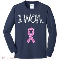I Won Survivor Breast Cancer Awareness Kids Long Sleeve Shirt thumb 0