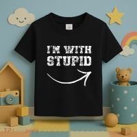 IM With Stupid Arrow Pointing Right Funny IM With Stupid Toddler T-Shirt thumb 3