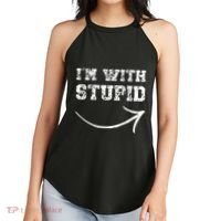 IM With Stupid Arrow Pointing Right Funny IM With Stupid Women's Perfect Tri Rocker Tank thumb 2