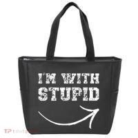IM With Stupid Arrow Pointing Right Funny IM With Stupid Tote Bag thumb 0