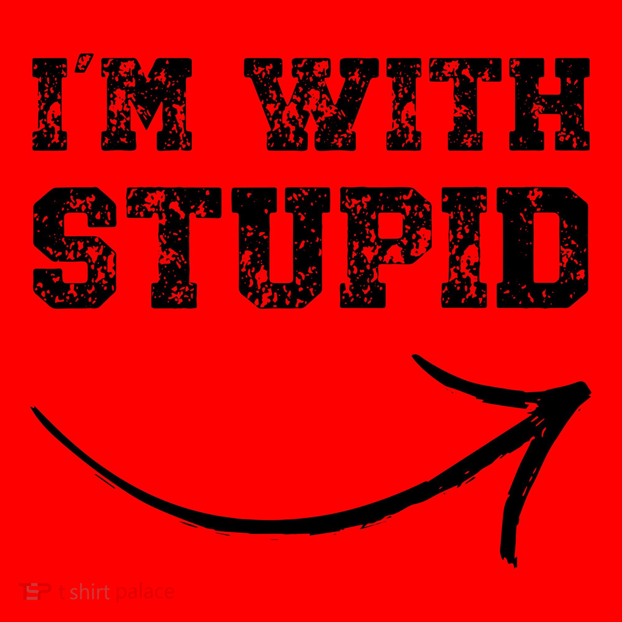 IM With Stupid Arrow Pointing Right Funny IM With Stupid Santa Hat