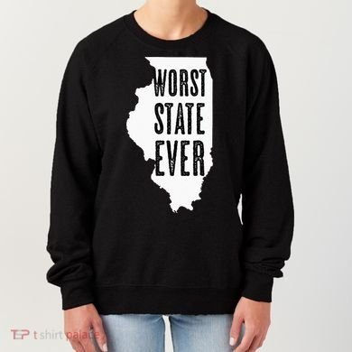 Illinois Worst State Ever IL Sucks Funny Graphic Women's Sweatshirt
