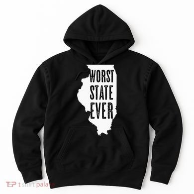 Illinois Worst State Ever IL Sucks Funny Graphic Hoodie