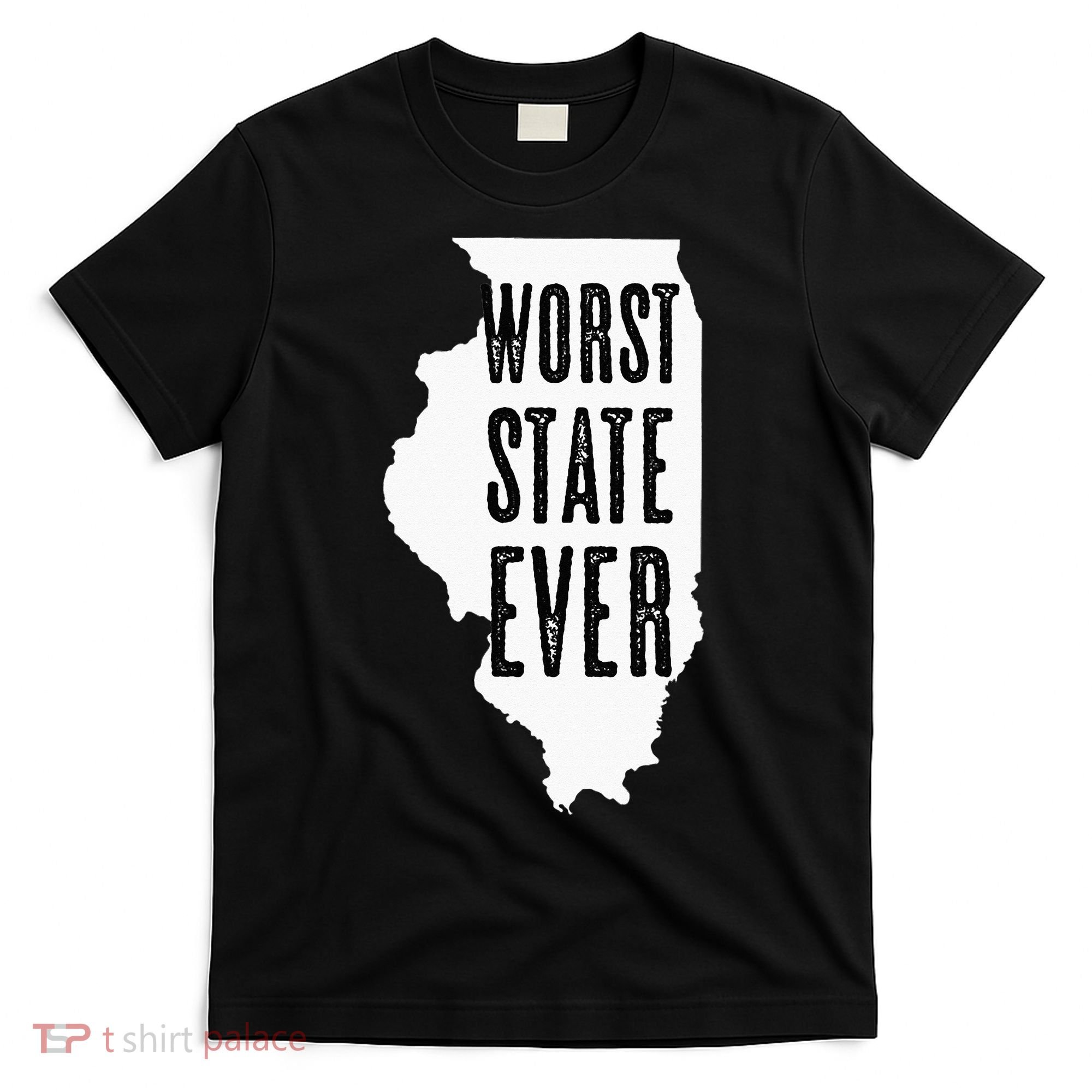 Illinois Worst State Ever IL Sucks Funny Graphic T-Shirt