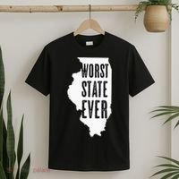 Illinois Worst State Ever IL Sucks Funny Graphic T-Shirt thumb 2