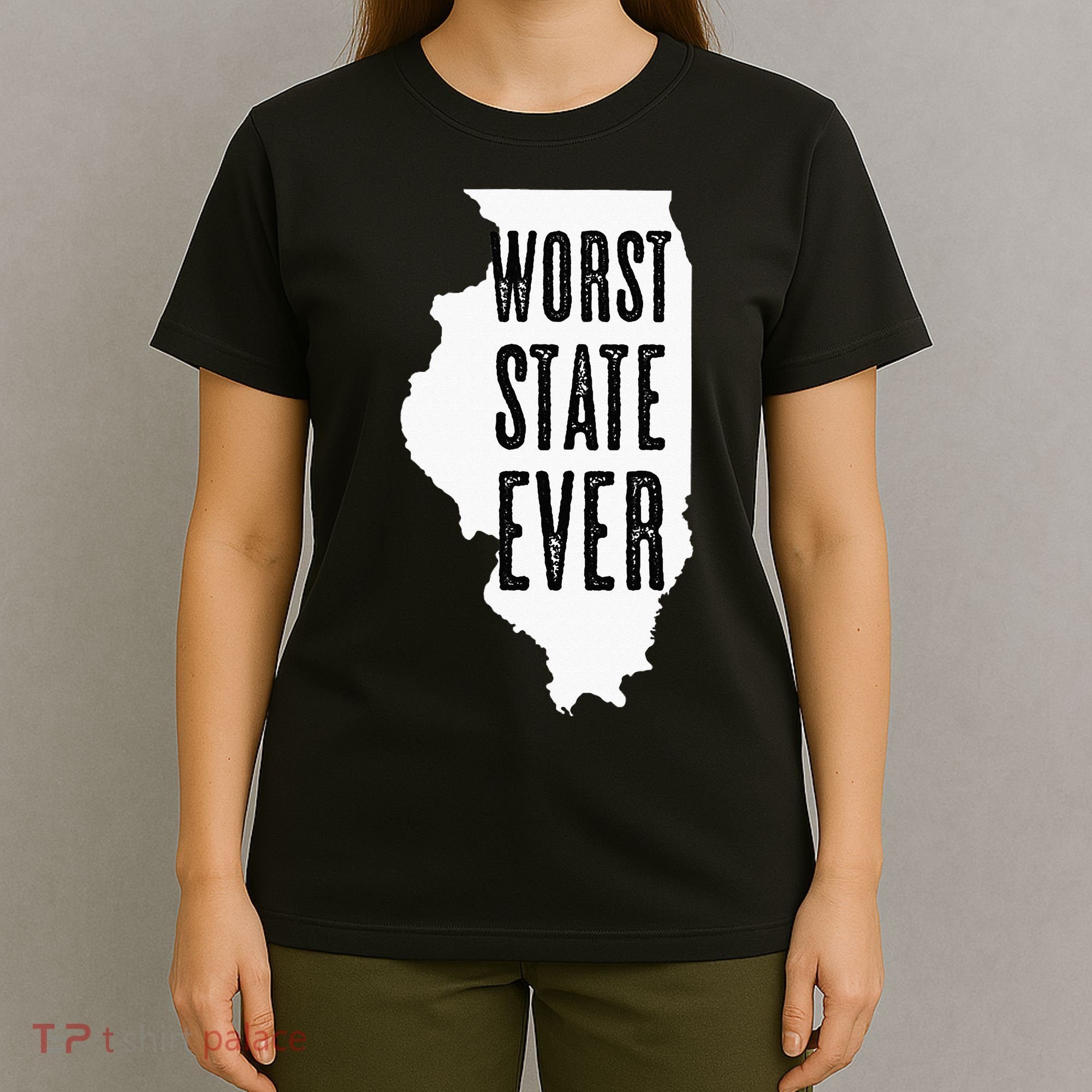 Illinois Worst State Ever IL Sucks Funny Graphic T-Shirt