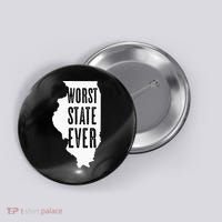 Illinois Worst State Ever IL Sucks Funny Graphic Button thumb 0