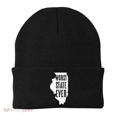 Illinois Worst State Ever IL Sucks Funny Graphic Beanie