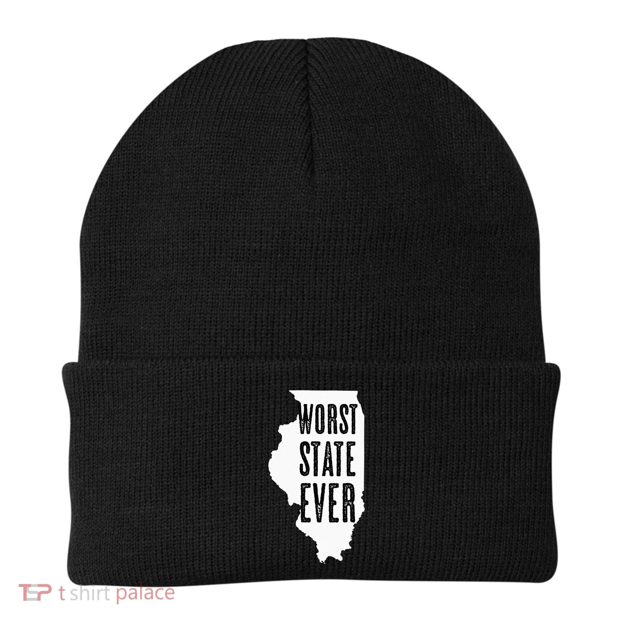 Illinois Worst State Ever IL Sucks Funny Graphic Beanie