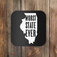 Illinois Worst State Ever IL Sucks Funny Graphic Coaster thumb 0