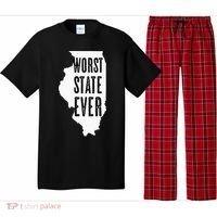 Illinois Worst State Ever IL Sucks Funny Graphic Pajama Set thumb 0